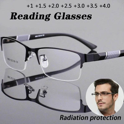 New Trend Reading Glasses Reading Glasses Men and Women High Quality Half Frame Diopters Business Office Men Reading Glasses - MarvelouStoree