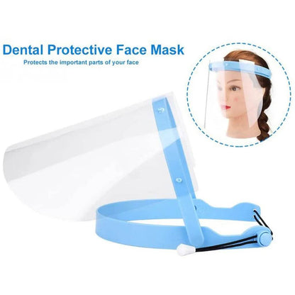 Dental Protective Cover Kit Adjustable Detachable 10 PCS Full Face Shield Visors 1 Frame Anti-Fog Dustproof Dental Equipment - MarvelouStoree