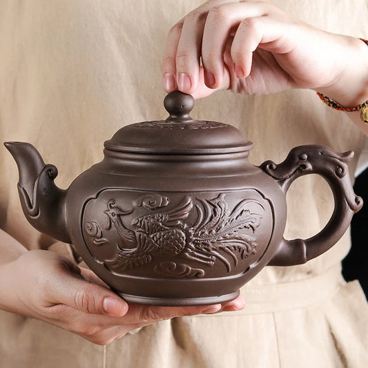 Large Capacity Purple Sand Teapot, Household Kung Fu Cup, Yixing Zhu Ni, Plum Blossom Pot, Large Tea Pot, Ceramic Kettle