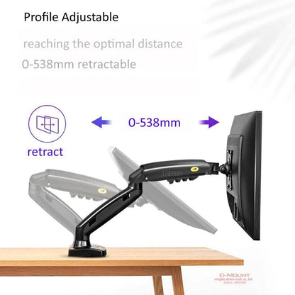 NB NEW F160 gas spring 17"-27"30" Dual Monitor Holder Arm desktop 360 rotate computer holder 2-9KG Monitor bracket USB3.0 port