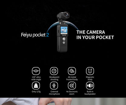 Feiyutech Feiyu Pocket 2 Gimbal Action Camera 4K Sports Camera 60fps Video Shooting Cam 6Axis Hybrid Handheld Gimbal Stabilizer