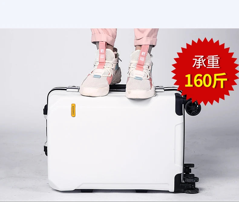 Travel Luggage fashion 20/24/28 inch suitcase aluminum frame trolley case for men and women small 20 inch cabin suitcase