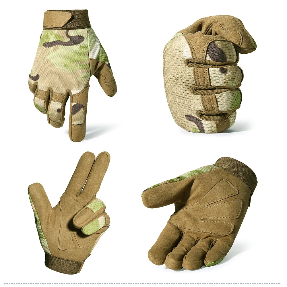 Tactical Glove Military Army Full Finger Gloves Men Airsoft Biking Sports Camping Training Cycling Paintball Lightweight Camo