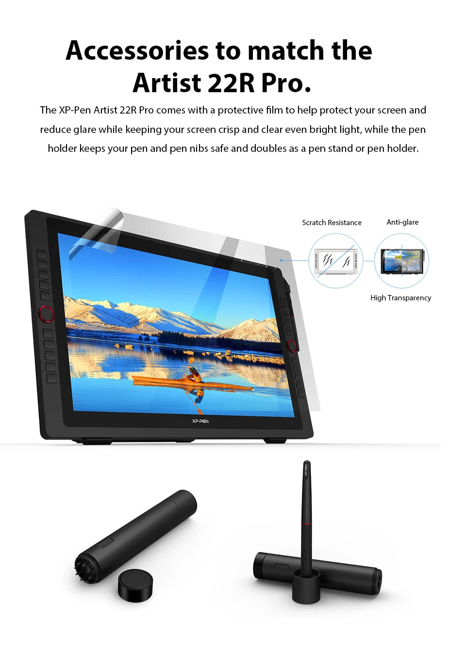 XPPen Artist 22R Pro Graphics Tablet Monitor 21.5 inch Drawing Tablet Display 60 Tilt 20 Shortcut Keys 2 Wheels 120% sRGB