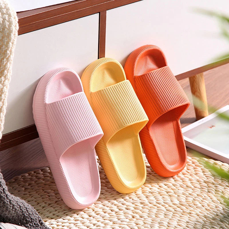 Thick Platform Bathroom Home Slippers Women Fashion Soft Sole EVA Indoor Slides Woman Sandals 2023 Summer Non-slip Flip Flops