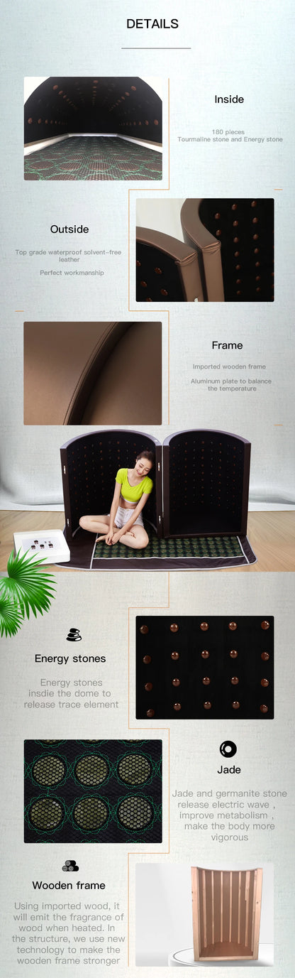 2024 Newest far infrared body slimming sauna bed tourmaline therapy heated detox sauna bed