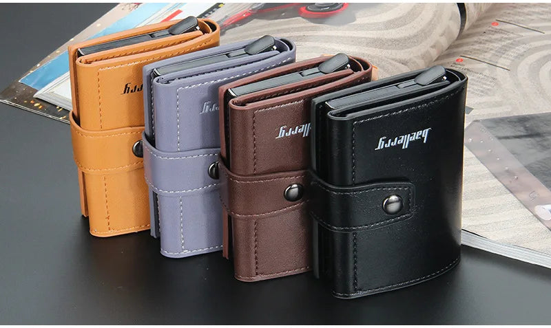 2023 Rfid Men Card Wallets Free Name Customized Hasp Small Card Wallets PU Leather Slim Mini Wallet Qaulity Male Purses