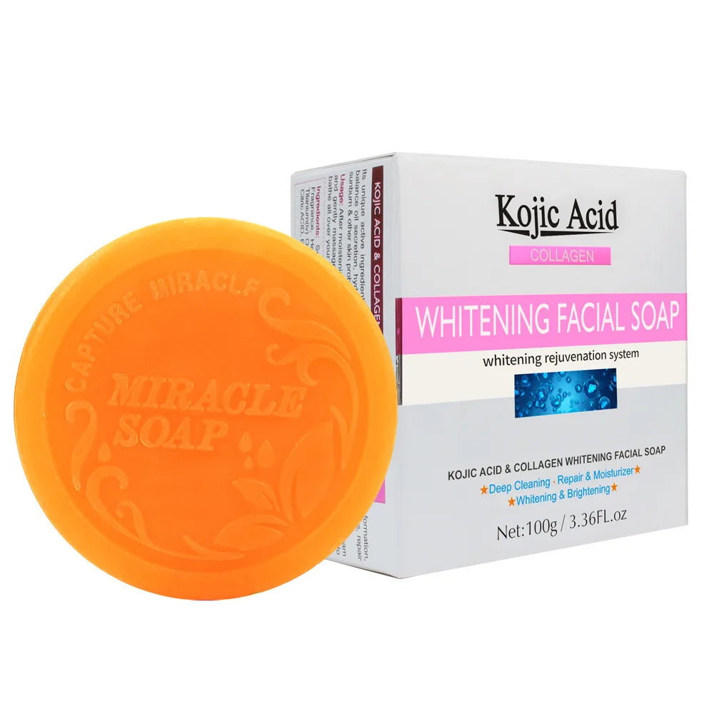 Kojic Acid Collagen Whitening Facial Soap Deeep Cleaning Repair Moisturizer Brightening 100g/3.36 FL.oz