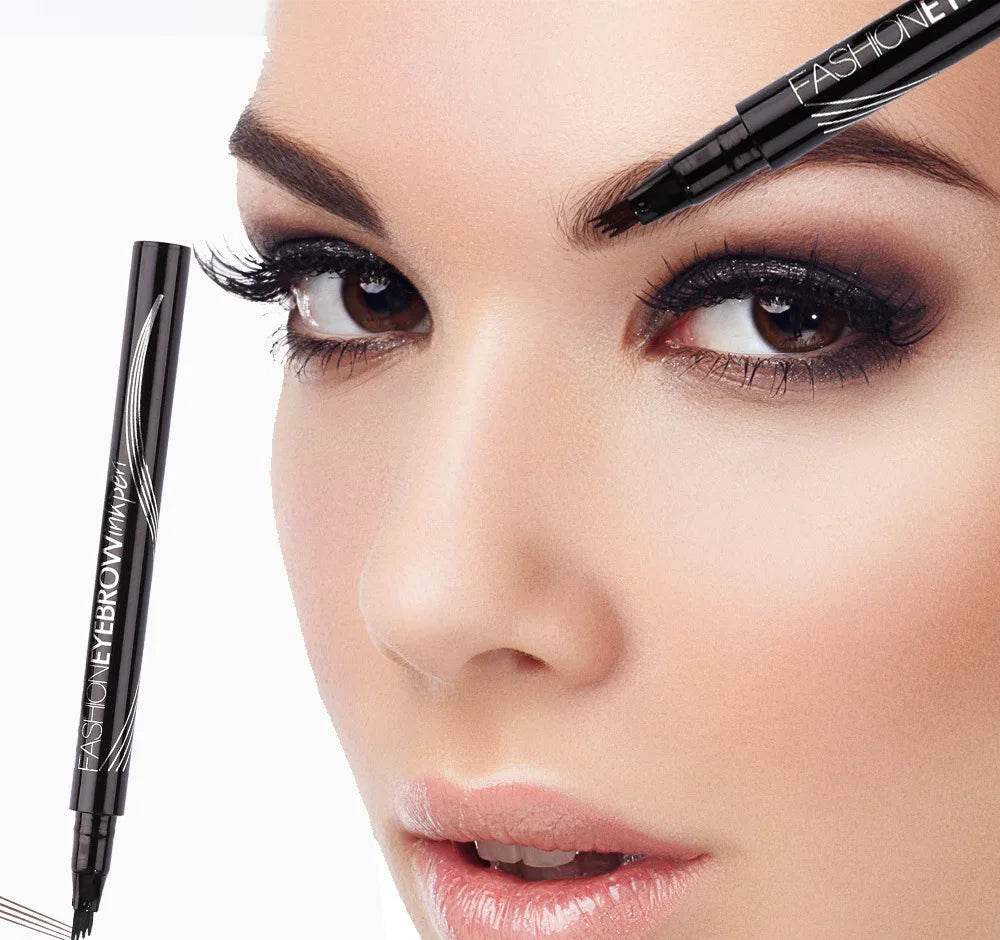 4D Microblading Eyebrow Pen 4 Forks Tip Eyebrow Tattoo Pencil Long Lasting Fine Sketch Liquid Eye Brow Make Up - MarvelouStoree