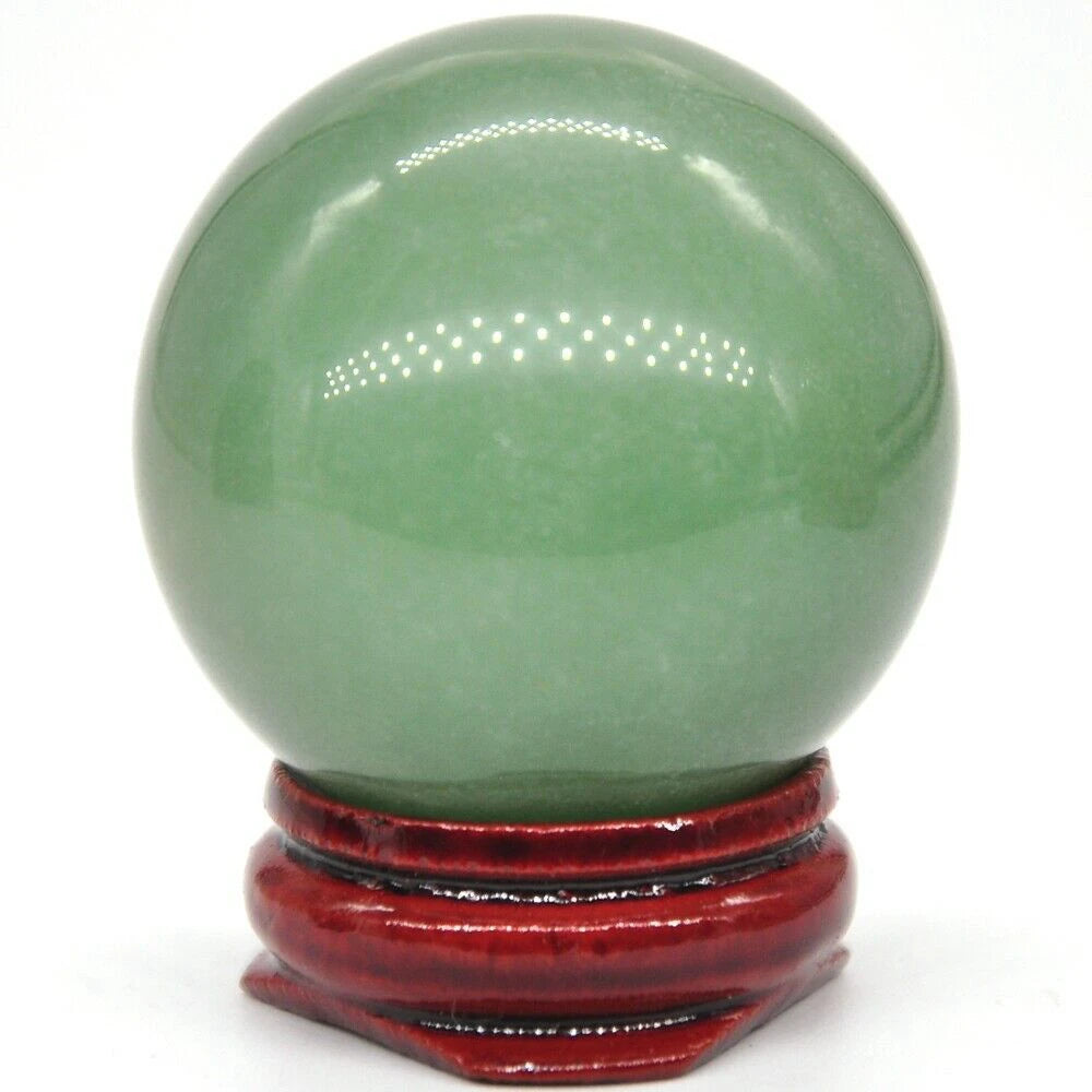 40mm Green Aventurine Quartz Crystal Shpere Healing Stone Natural Reiki Gemstone Massage Ball Decoration With Stand