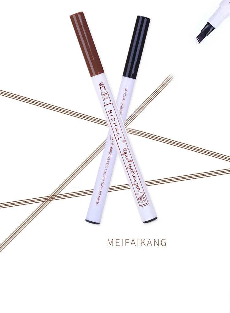 4D Microblading Eyebrow Pen 4 Forks Tip Eyebrow Tattoo Pencil Long Lasting Fine Sketch Liquid Eye Brow Make Up - MarvelouStoree