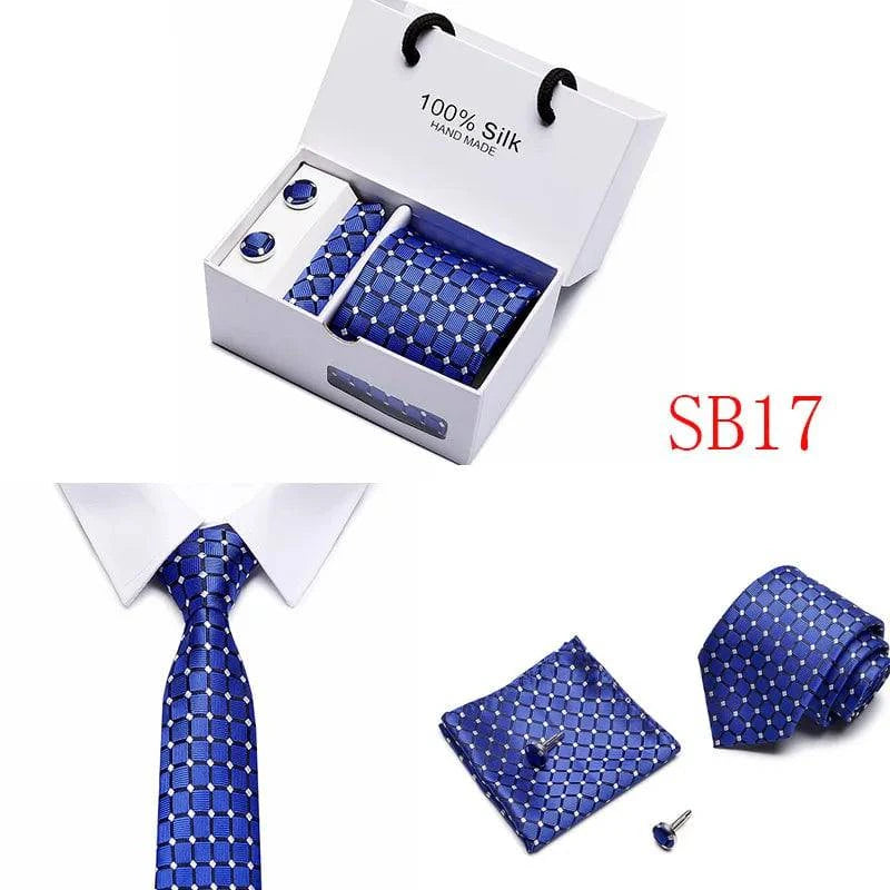 New Plaid men ties set Extra Long Size 145cm*7.5cm Necktie navy blue Paisley Silk Jacquard Woven Neck Tie Suit Wedding Party