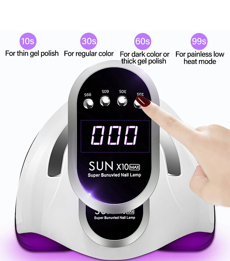 66LEDs Powerful UV LED Nail Dryer For Drying Nail Gel Polish Portable Design With Large LCD Touch Screen Smart Sensor Nail Lamp