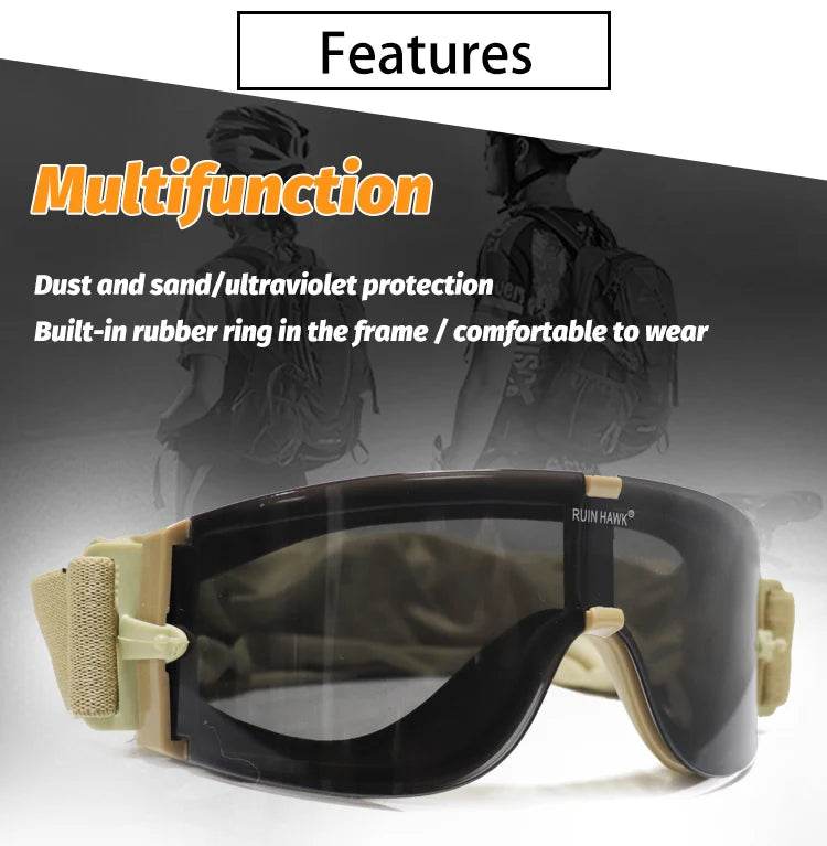 Special Forces Tactical Glasses Bulletproof Shooting Goggles X800 Explosion proof War Games Glasses Windproof and Sandproof