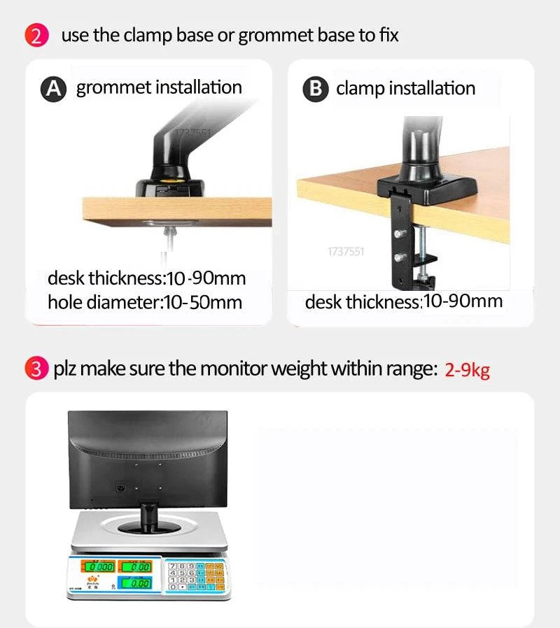 NB NEW F160 gas spring 17"-27"30" Dual Monitor Holder Arm desktop 360 rotate computer holder 2-9KG Monitor bracket USB3.0 port