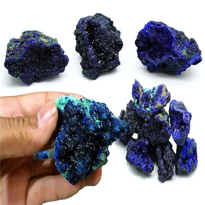 Natural Azurite Malachite Geode Crystal Mineral Specimen Reiki Healing Stone Collectible