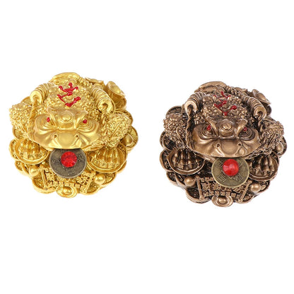 Feng Shui Toad Money LUCKY Fortune Wealth Chinese Golden Frog Toad Coin Home Office Decoration Tabletop Ornaments Lucky Gifts