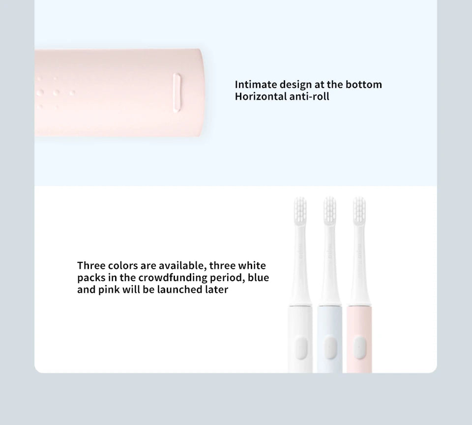 XIAOMI Mijia T100 Sonic Electric Toothbrush Mi Smart Tooth Brush Colorful USB Rechargeable IPX7 Waterproof For Toothbrushes head