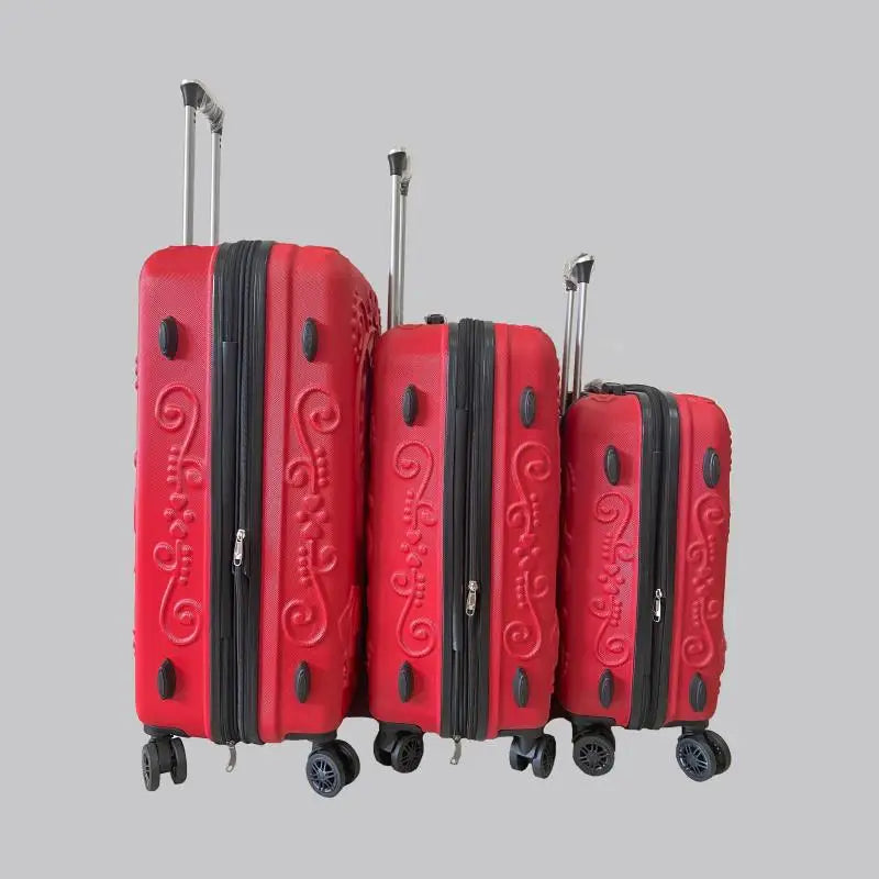 Carrylove 20"24"28" Inch Large Expandable Skull Suitcase 3 Pieces Trolley Case Rolling Luggage Bag Set