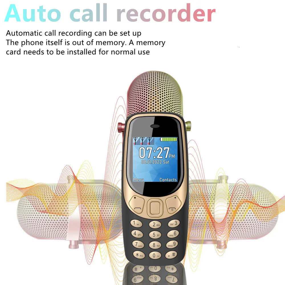 SERVO Small Mobile Phone Bluetooth Dialer Magic voice Low Radiation Telephone Call Recording 2/3 SIM GSM Unlocked Mini Cellphone