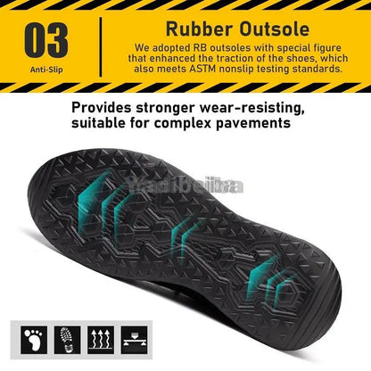 Steel Toe Safety Shoes for Men Women Lightweight Work Sneakers Puncture Proof Work Shoes Unisex Coustruction Safety Work Boots