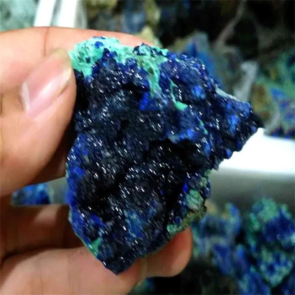 Natural Azurite Malachite Geode Crystal Mineral Specimen Reiki Healing Stone Collectible