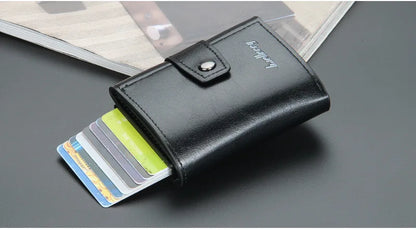 2023 Rfid Men Card Wallets Free Name Customized Hasp Small Card Wallets PU Leather Slim Mini Wallet Qaulity Male Purses