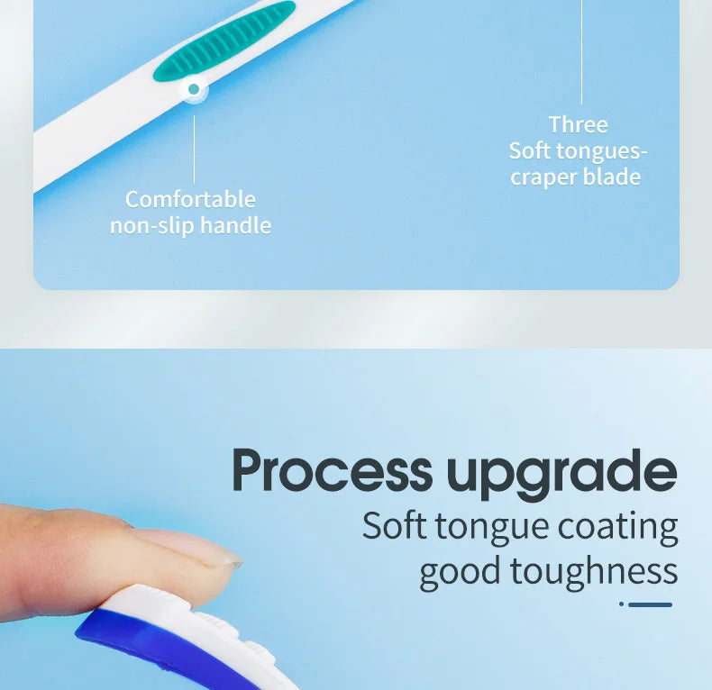 Y-Kelin Sales Silicone Tongue Scraper Brush Cleaning Food Grade Single Oral Care To Keep Fresh Breath 3Color Pack No.1