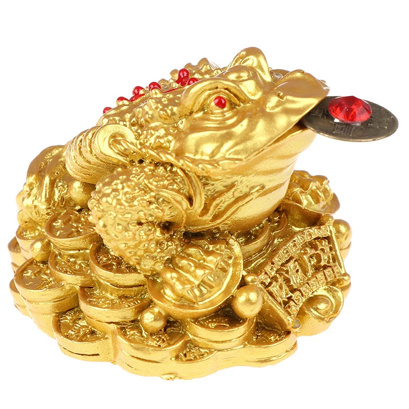 Feng Shui Toad Money LUCKY Fortune Wealth Chinese Golden Frog Toad Coin Home Office Decoration Tabletop Ornaments Lucky Gifts