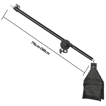 Studio Photo Telescopic Boom Arm Top Light Stand With Sandbag for Speedlite /Mini Flash Strobe /Softbox/LED Video