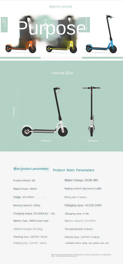 Adult 8.5 Inch Aluminum Alloy Electric Scooter Can Be Folded 2 Wheel Scooter On Behalf Of Driving Electric Scooter