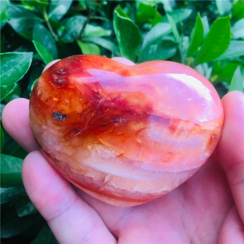 Gorgeous Rare Carnelian Geode Crystal Quartz Agate heart Polished Specimen Natural stones and Minerals Rated 5.0 /5 based on 1 c