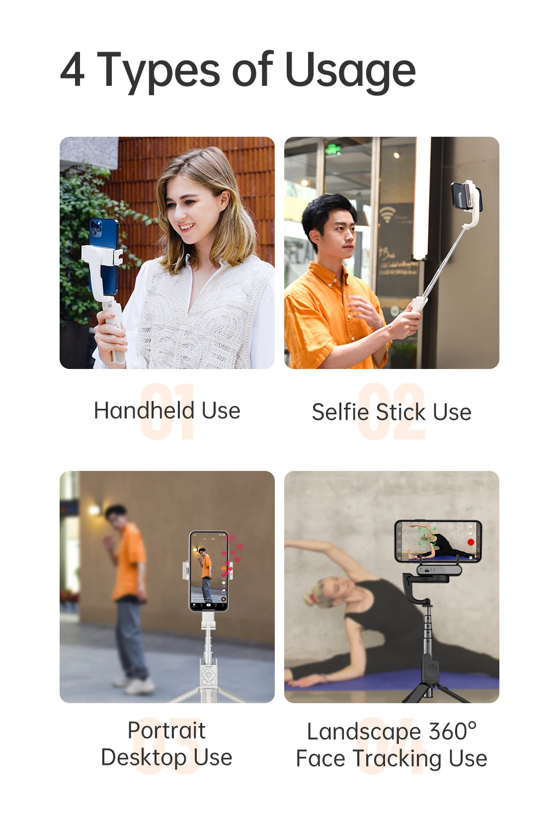 Hohem iSteady Q Handheld Gimbal Stabilizer Phone Selfie Stick Extension Rod Adjustable Tripod with Remote Control for Smartphone