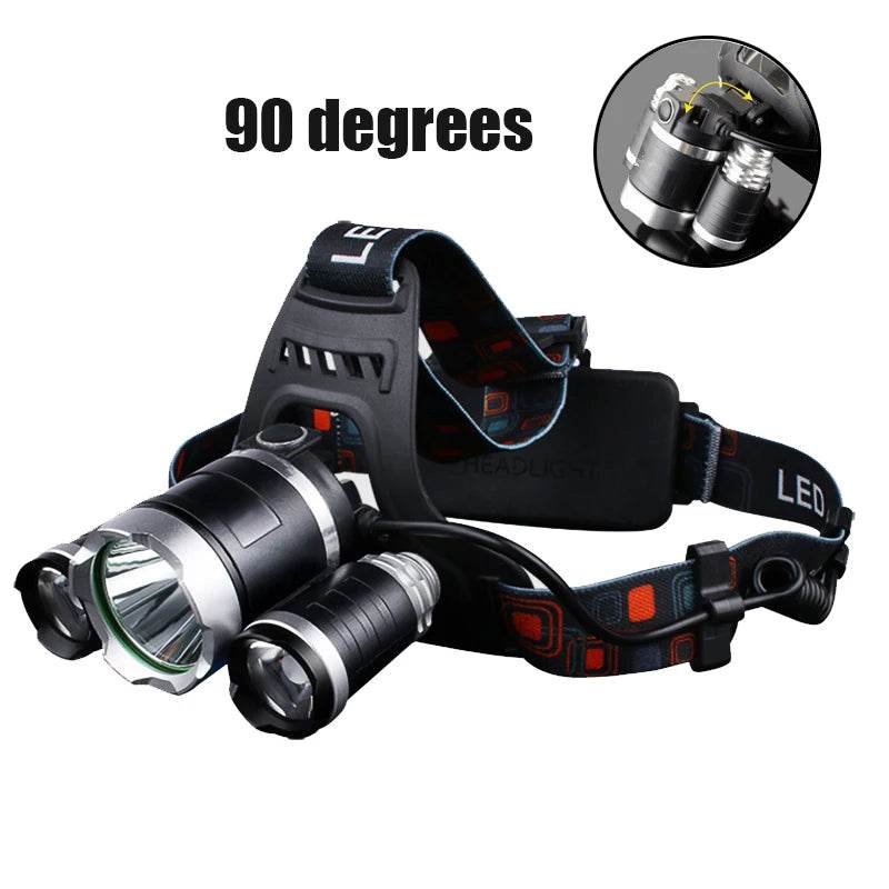 Headlamp 90 degree high Led lighting Head Lamp 4 mode XML T6/R5 LED Headlamp Headlight Camping Fishing headlight Torch Lanterna - MarvelouStoree