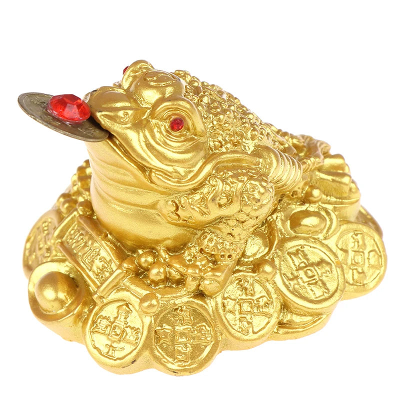 Feng Shui Toad Money LUCKY Fortune Wealth Chinese Golden Frog Toad Coin Home Office Decoration Tabletop Ornaments Lucky Gifts