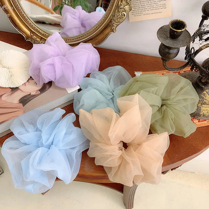 2020Korea Big Size Organza Hair Scrunchies For Women Elastic Hair Bands Girls Headwear Ponytail Holder Hair Tie Hair Accessories