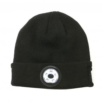 Winter Beanie Hat Unisex Beanie Soft Black Knitted Hat Wireless Bluetooth 5.0 Smart Cap Stereo Headphone Headset with LED Light