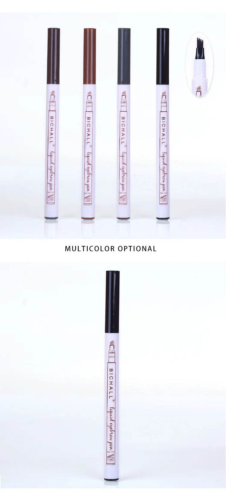 4D Microblading Eyebrow Pen 4 Forks Tip Eyebrow Tattoo Pencil Long Lasting Fine Sketch Liquid Eye Brow Make Up - MarvelouStoree