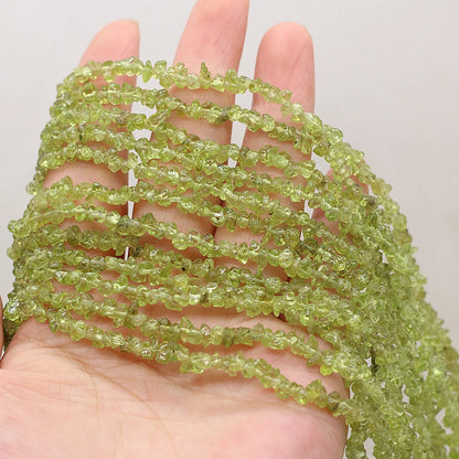 Wholesale Natural Gem Stone Beads Irregular Gravel Olivine Peridot Chips Loose Beads for Jewelry Making DIY Charm Bracelet 15''