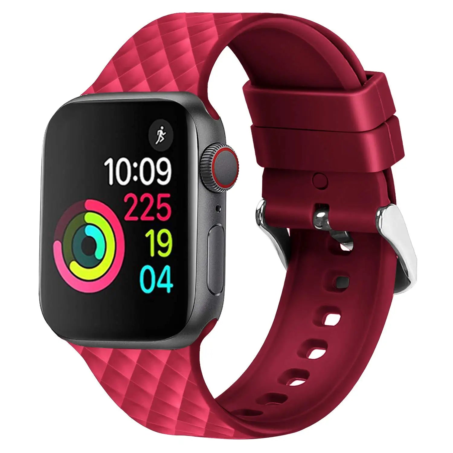 Silicone Strap for Apple watch band 44mm 40mm 45mm 41mm 38mm 42mm Rhombic pattern watchband bracelet iWatch series 3 4 5 se 6 7