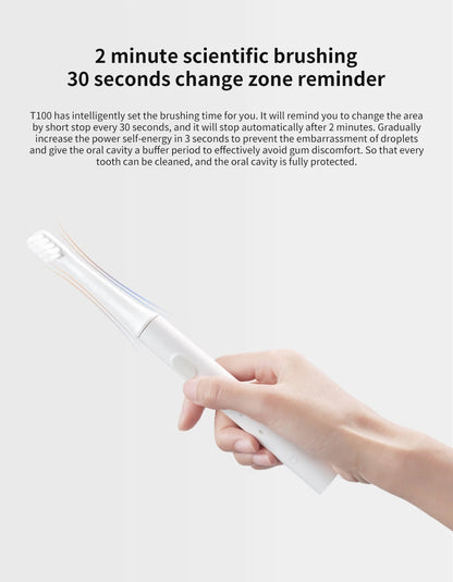 XIAOMI Mijia T100 Sonic Electric Toothbrush Mi Smart Tooth Brush Colorful USB Rechargeable IPX7 Waterproof For Toothbrushes head