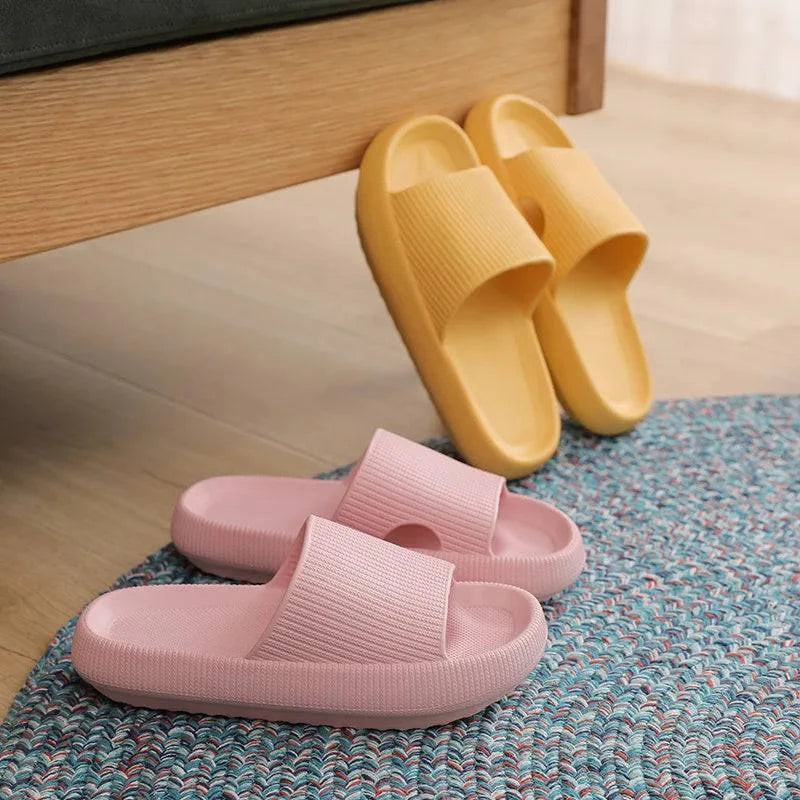 Thick Platform Bathroom Home Slippers Women Fashion Soft Sole EVA Indoor Slides Woman Sandals 2023 Summer Non-slip Flip Flops - MarvelouStore