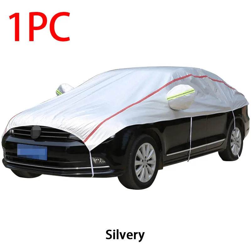 Universal Half Car Cover Waterproof Outdoor Cover Oxford Sun Rain Uv Protection Dustproof Snowproof Car Body Cover for SUV Sedan - MarvelouStoree