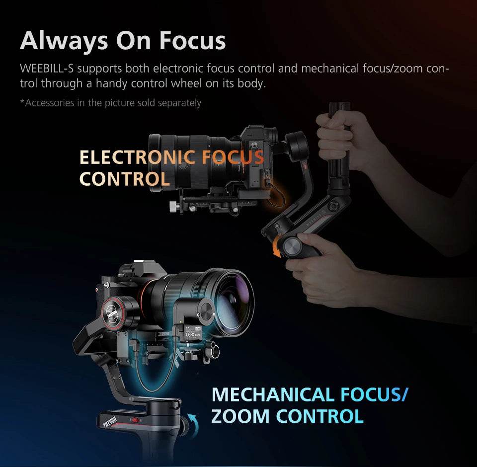 ZHIYUN Weebill S 3-Axis Image Transmission Stabilizer For Mirrorless Camera OLED Display Handheld Gimbal with 24-70mm GM ,New Pr - MarvelouStoree