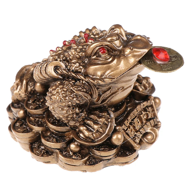 Feng Shui Toad Money LUCKY Fortune Wealth Chinese Golden Frog Toad Coin Home Office Decoration Tabletop Ornaments Lucky Gifts