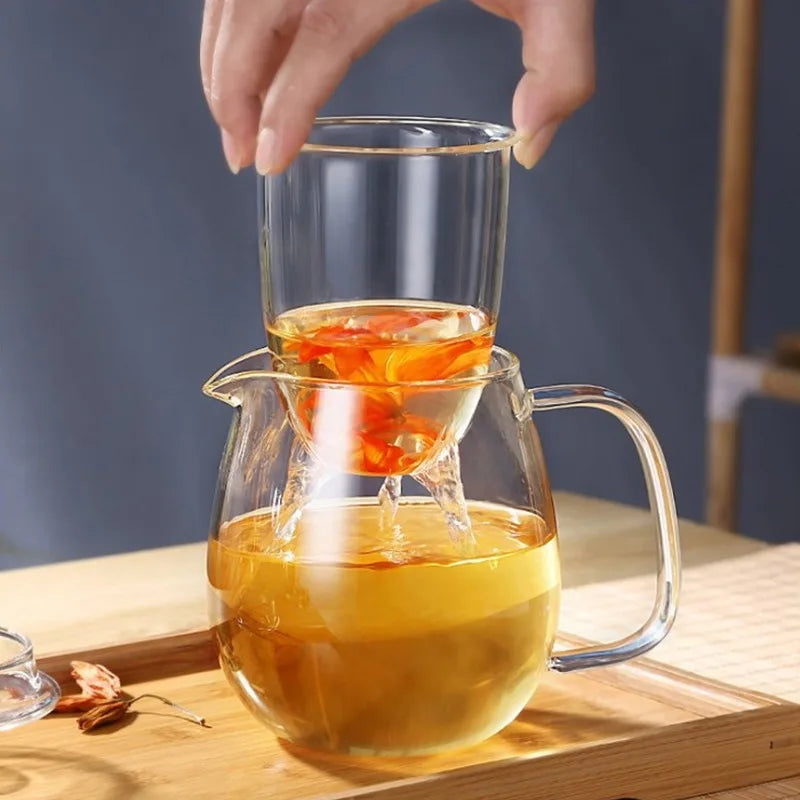 600/1200ml Household Teaware Glass Teapot For Stove Heat Resistant High Temperature Explosion Proof Tea Infuser Milk Tea Set