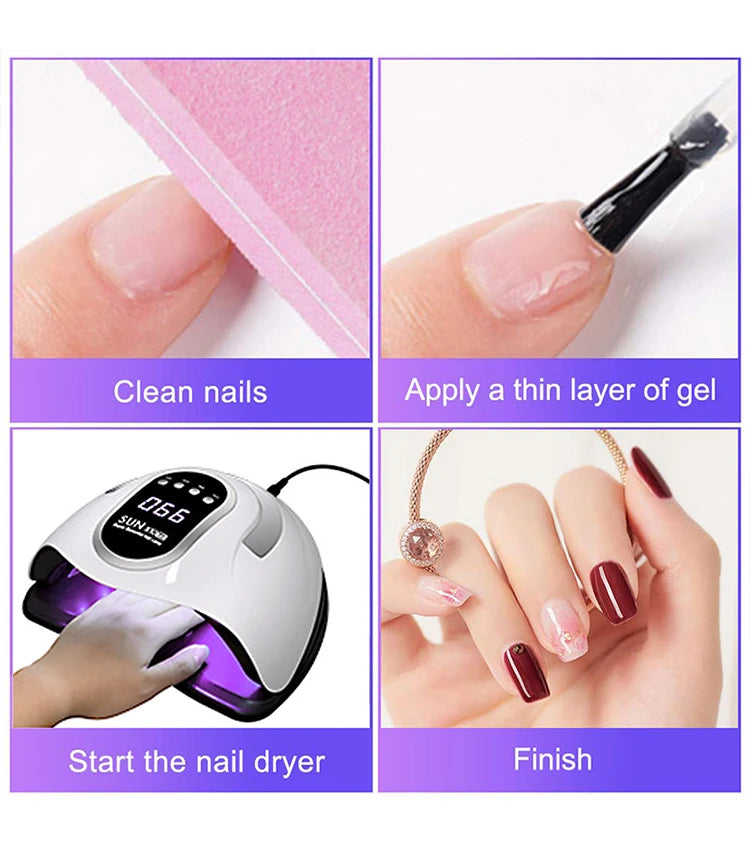 66LEDs Powerful UV LED Nail Dryer For Drying Nail Gel Polish Portable Design With Large LCD Touch Screen Smart Sensor Nail Lamp