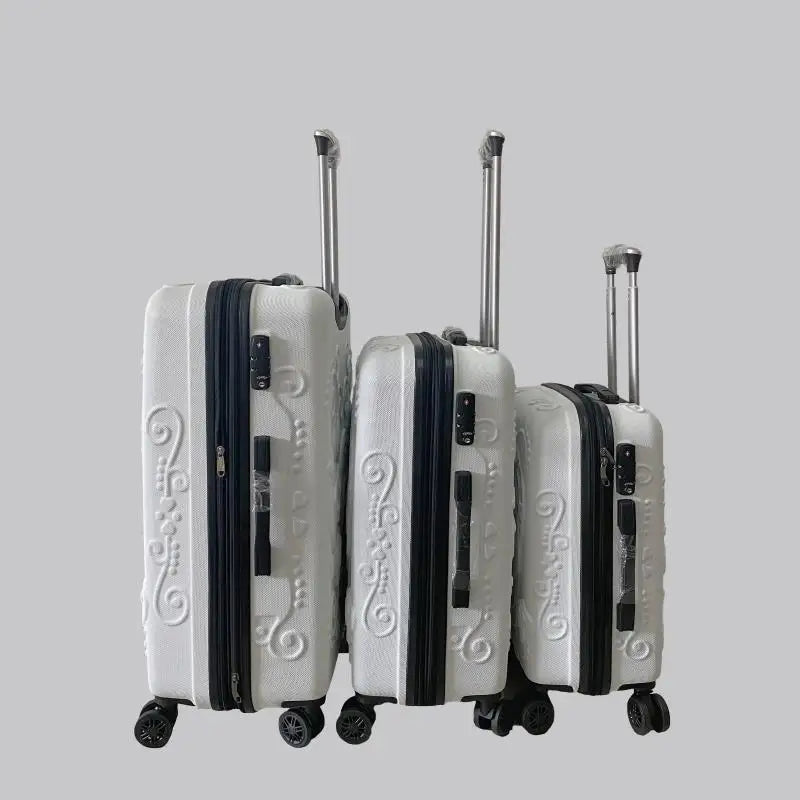 Carrylove 20"24"28" Inch Large Expandable Skull Suitcase 3 Pieces Trolley Case Rolling Luggage Bag Set