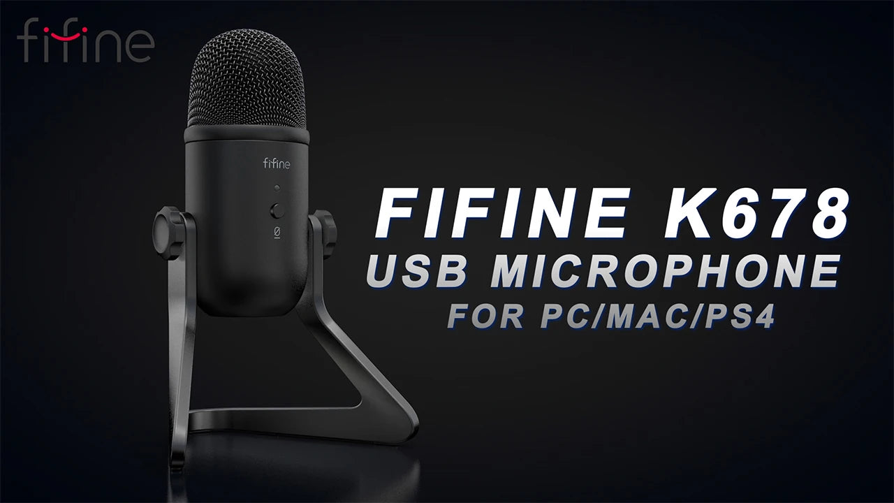 FIFINE USB Microphone for Recording/Streaming/Gaming,professional microphone for PC,Mic Headphone Output&Volume Control-K678