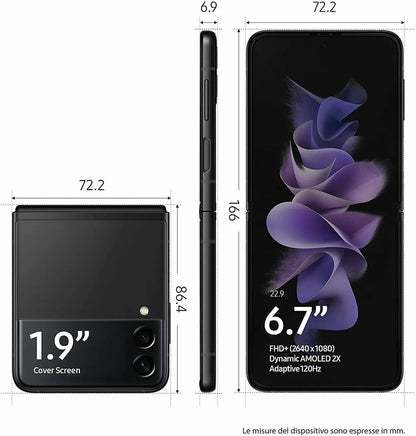 Samsung Galaxy Z Flip 3 Z Flip3 5G F711U1 F711N Original 6.7" AMOLED NFC Snapdragon Unlocked Foldable 98% New Cell Phone